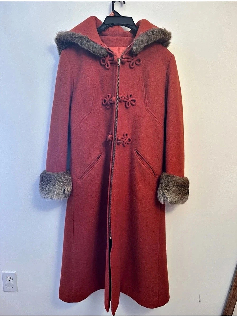 Union made penny lane Fur-Trim Coat Like New